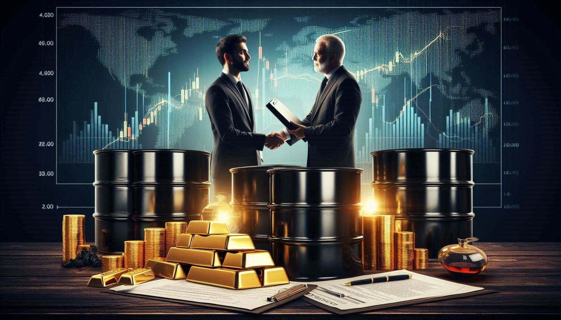 two men trade commodities